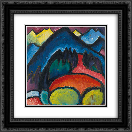 Oberstdorf - Mountains 20x20 Black Ornate Wood Framed Art Print Poster with Double Matting by von Jawlensky, Alexej