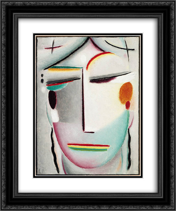 Saviour's Face Distant King - Buddha II 20x24 Black Ornate Wood Framed Art Print Poster with Double Matting by von Jawlensky, Alexej