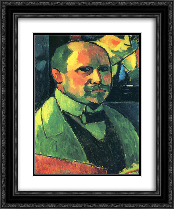 Self-portrait 20x24 Black Ornate Wood Framed Art Print Poster with Double Matting by von Jawlensky, Alexej