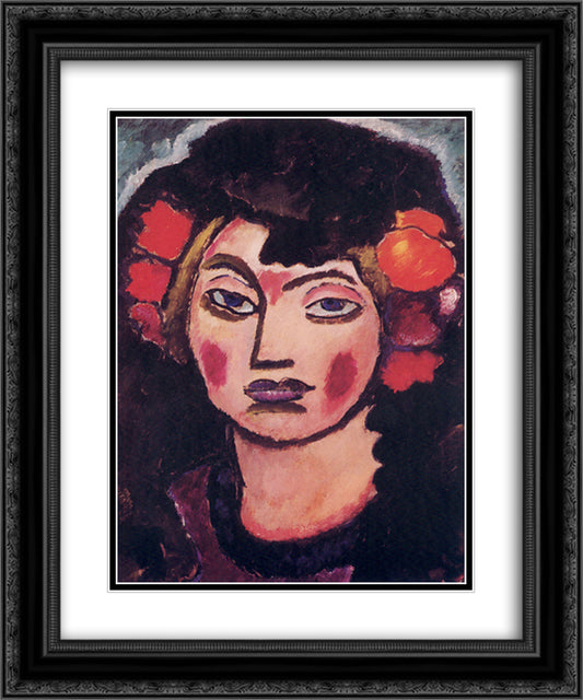 Spanish Girl 20x24 Black Ornate Wood Framed Art Print Poster with Double Matting by von Jawlensky, Alexej