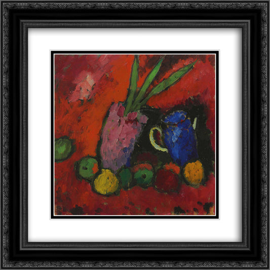 Still Life 20x20 Black Ornate Wood Framed Art Print Poster with Double Matting by von Jawlensky, Alexej