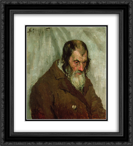 The old Jew 20x22 Black Ornate Wood Framed Art Print Poster with Double Matting by von Jawlensky, Alexej