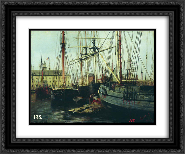 Antwerp, Belgium 24x20 Black Ornate Wood Framed Art Print Poster with Double Matting by Bogolyubov, Alexey