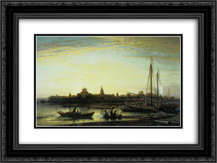 Ipatyev Monastery near Kostroma 24x18 Black Ornate Wood Framed Art Print Poster with Double Matting by Bogolyubov, Alexey