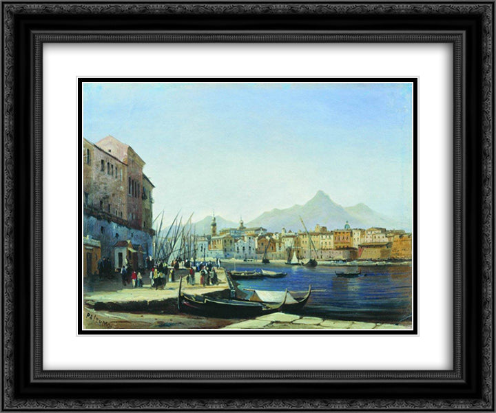 Palermo 24x20 Black Ornate Wood Framed Art Print Poster with Double Matting by Bogolyubov, Alexey