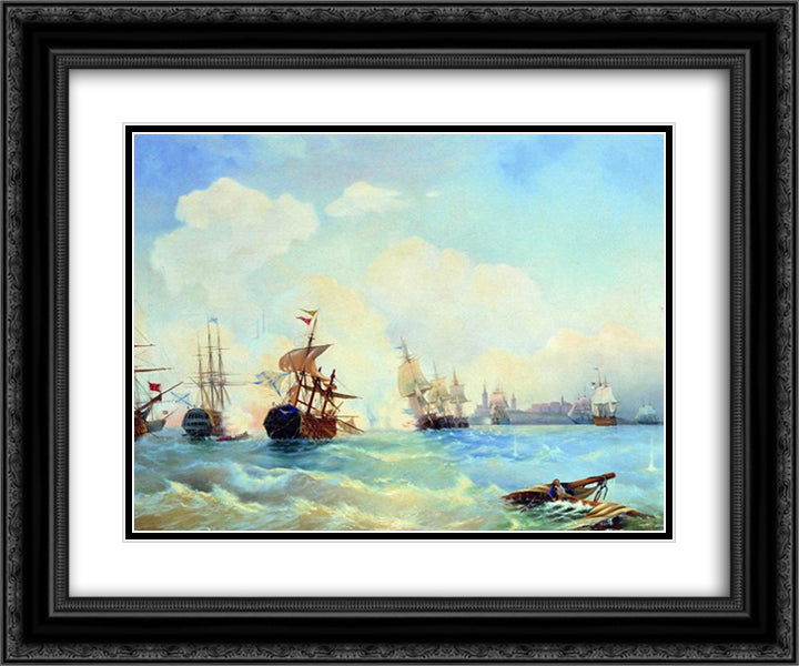 Revel fight May 2, 1790 24x20 Black Ornate Wood Framed Art Print Poster with Double Matting by Bogolyubov, Alexey