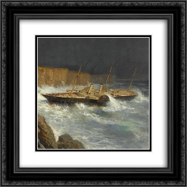 Wreck of Livadia (fragment) 20x20 Black Ornate Wood Framed Art Print Poster with Double Matting by Bogolyubov, Alexey