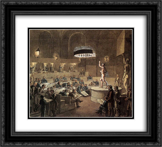 Full-scale Class 22x20 Black Ornate Wood Framed Art Print Poster with Double Matting by Venetsianov, Alexey