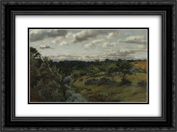 Landscape 24x18 Black Ornate Wood Framed Art Print Poster with Double Matting by Parsons, Alfred
