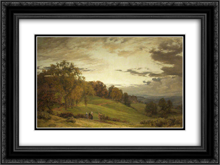 The Manor Park 24x18 Black Ornate Wood Framed Art Print Poster with Double Matting by Parsons, Alfred
