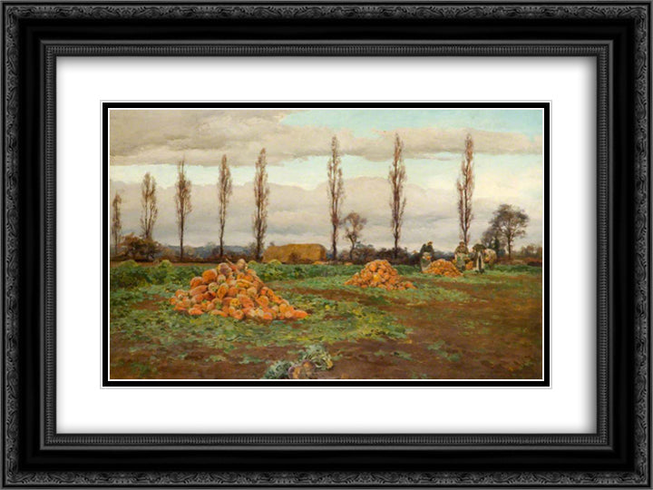 The Swede Harvest 24x18 Black Ornate Wood Framed Art Print Poster with Double Matting by Parsons, Alfred