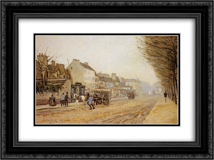 Boulevard Heloise, Argenteuil 24x18 Black Ornate Wood Framed Art Print Poster with Double Matting by Sisley, Alfred