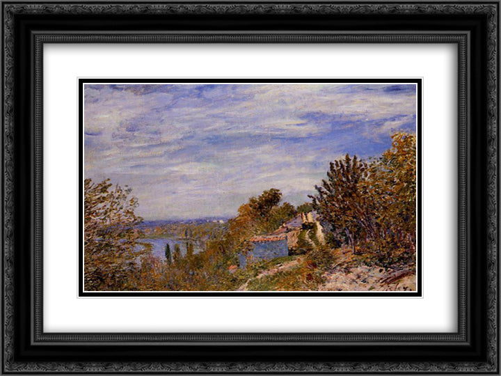 Footpath in the Gardens at By 24x18 Black Ornate Wood Framed Art Print Poster with Double Matting by Sisley, Alfred