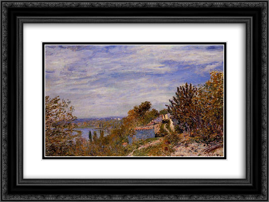 Footpath in the Gardens at By 24x18 Black Ornate Wood Framed Art Print Poster with Double Matting by Sisley, Alfred