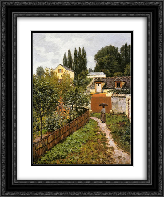 Garden Path in Louveciennes (Chemin de l Etarch) 20x24 Black Ornate Wood Framed Art Print Poster with Double Matting by Sisley, Alfred