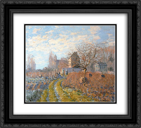 Hoar Frost St. Martin s Summer (Indian Summer) 22x20 Black Ornate Wood Framed Art Print Poster with Double Matting by Sisley, Alfred