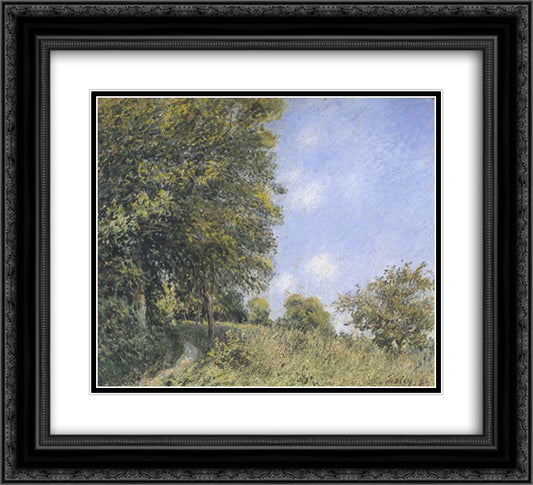 July Afternoon near the Forest 22x20 Black Ornate Wood Framed Art Print Poster with Double Matting by Sisley, Alfred