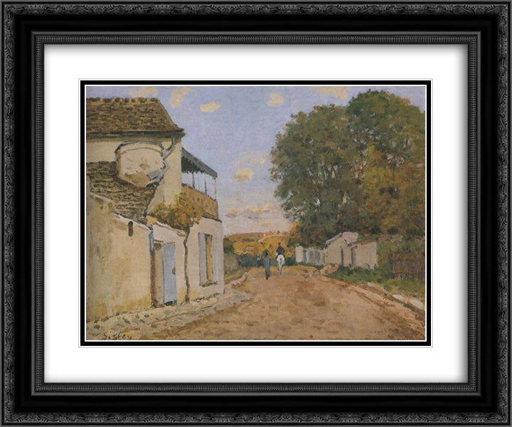 Princesse Street in Louveciennes 24x20 Black Ornate Wood Framed Art Print Poster with Double Matting by Sisley, Alfred