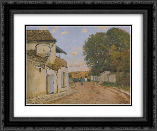 Princesse Street in Louveciennes 24x20 Black Ornate Wood Framed Art Print Poster with Double Matting by Sisley, Alfred