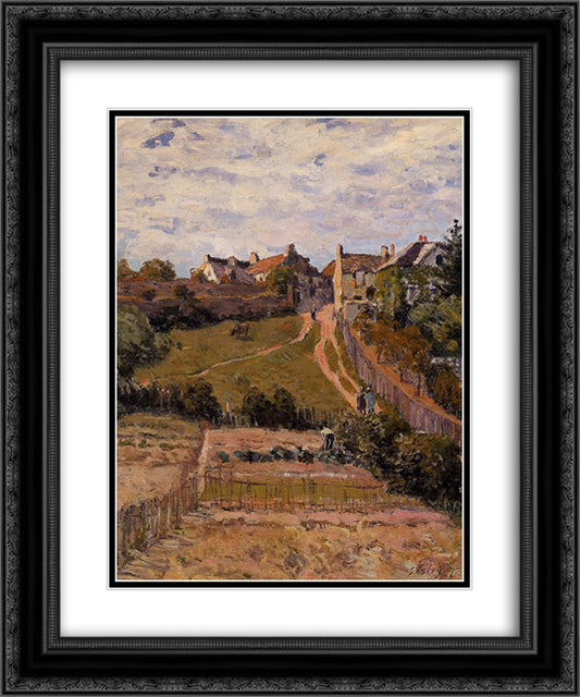 The Rising Path 20x24 Black Ornate Wood Framed Art Print Poster with Double Matting by Sisley, Alfred