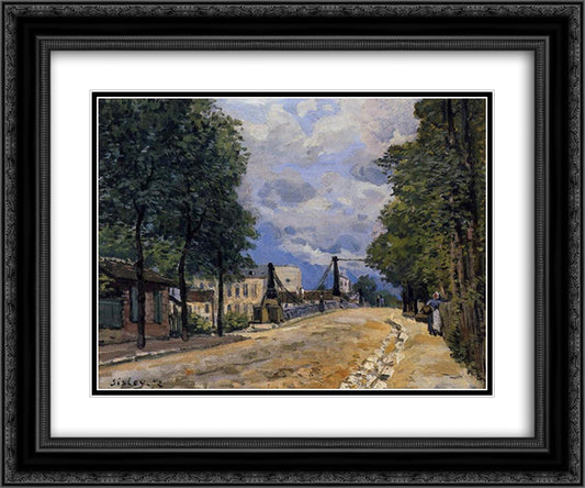 The Road from Gennevilliers 24x20 Black Ornate Wood Framed Art Print Poster with Double Matting by Sisley, Alfred