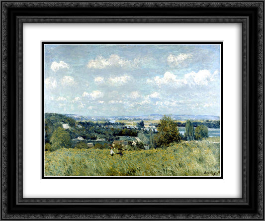 Valley of the Seine at Saint Cloud 24x20 Black Ornate Wood Framed Art Print Poster with Double Matting by Sisley, Alfred