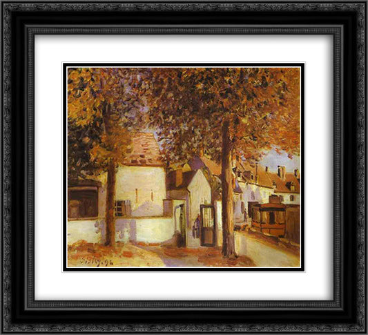 View in Moret 22x20 Black Ornate Wood Framed Art Print Poster with Double Matting by Sisley, Alfred