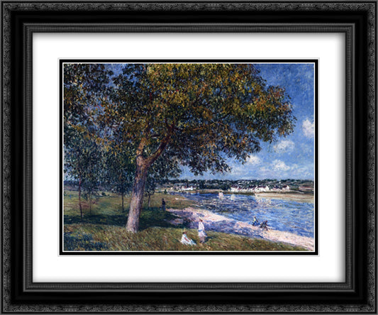 Walnut Tree in a Thomery Field 24x20 Black Ornate Wood Framed Art Print Poster with Double Matting by Sisley, Alfred