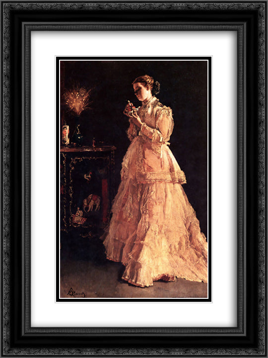 A Doll 18x24 Black Ornate Wood Framed Art Print Poster with Double Matting by Stevens, Alfred