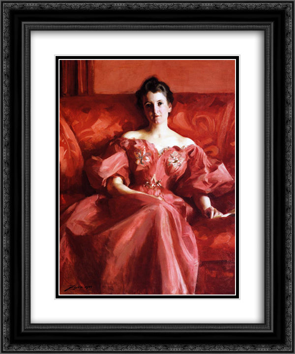 Portrait of Mrs. Howe 20x24 Black Ornate Wood Framed Art Print Poster with Double Matting by Stevens, Alfred