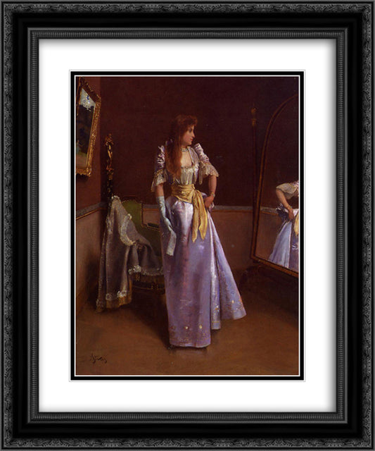 Ready for the Ball 20x24 Black Ornate Wood Framed Art Print Poster with Double Matting by Stevens, Alfred