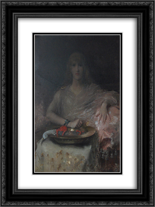 Salome 18x24 Black Ornate Wood Framed Art Print Poster with Double Matting by Stevens, Alfred