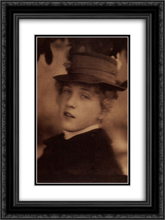 Miss S.R. 18x24 Black Ornate Wood Framed Art Print Poster with Double Matting by Stieglitz, Alfred