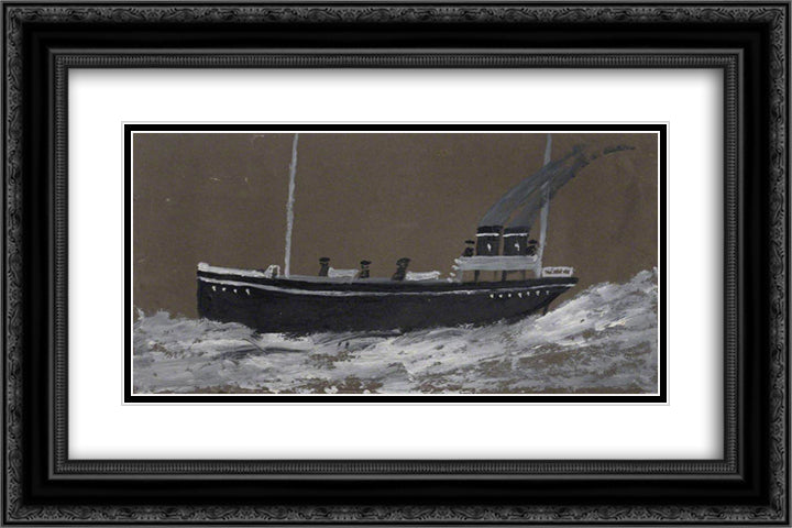 Death Ship 24x16 Black Ornate Wood Framed Art Print Poster with Double Matting by Wallis, Alfred