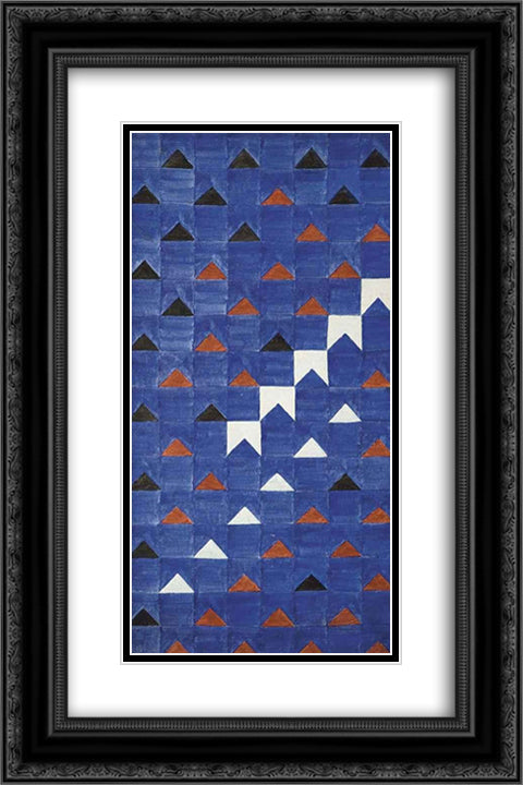 Bandeirinhas estruturadas 16x24 Black Ornate Wood Framed Art Print Poster with Double Matting by Volpi, Alfredo
