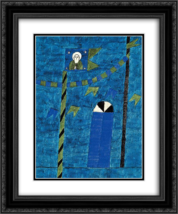 Mastro de Sao Pedro 20x24 Black Ornate Wood Framed Art Print Poster with Double Matting by Volpi, Alfredo