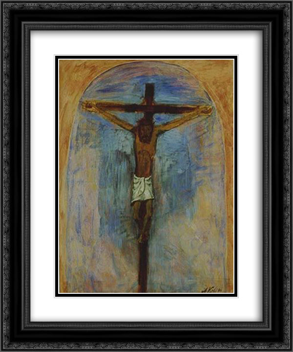 Untitled 20x24 Black Ornate Wood Framed Art Print Poster with Double Matting by Volpi, Alfredo