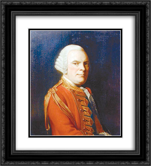 General Sir James Abercromby (also spelled Abercrombie) 20x22 Black Ornate Wood Framed Art Print Poster with Double Matting by Ramsay, Allan