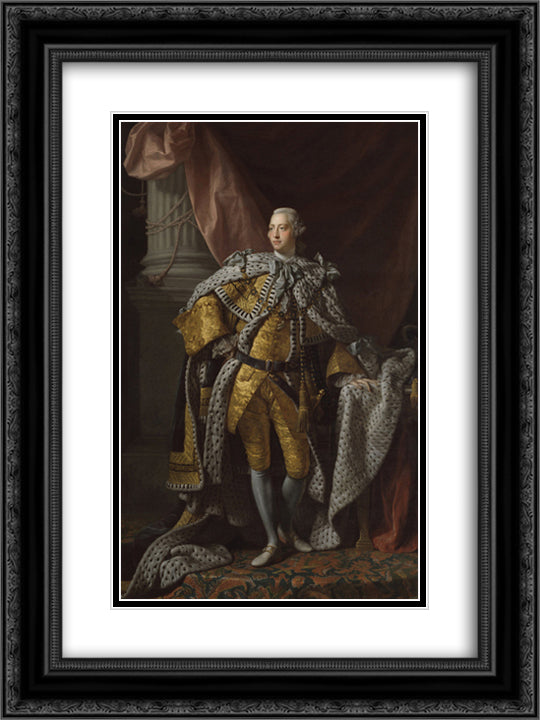 George III 18x24 Black Ornate Wood Framed Art Print Poster with Double Matting by Ramsay, Allan