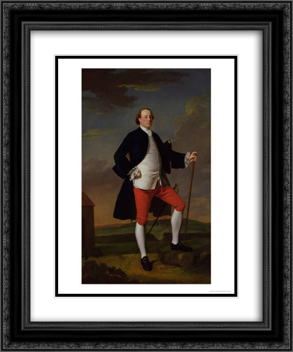 John Manners, Marquess of Granby 20x24 Black Ornate Wood Framed Art Print Poster with Double Matting by Ramsay, Allan