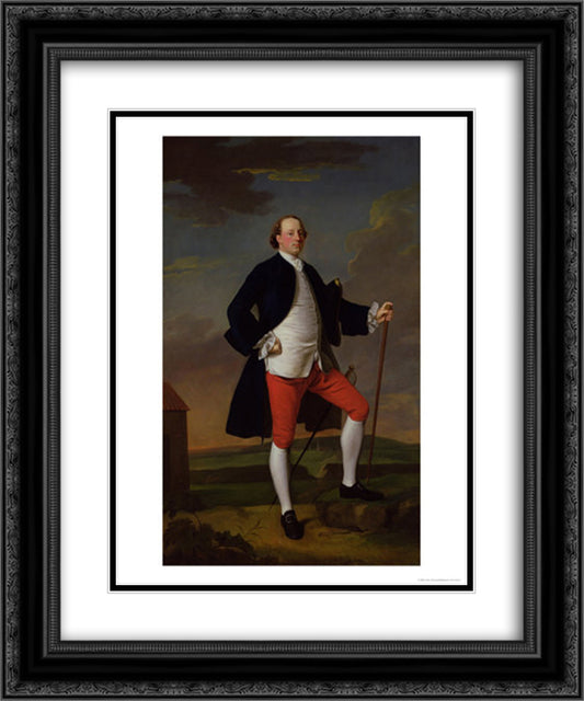 John Manners, Marquess of Granby 20x24 Black Ornate Wood Framed Art Print Poster with Double Matting by Ramsay, Allan