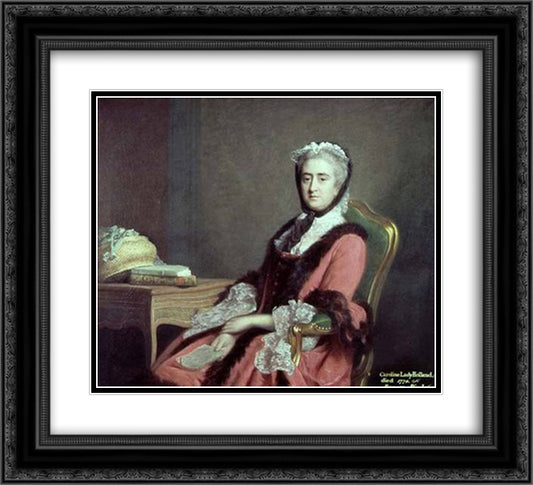 Lady Holland 22x20 Black Ornate Wood Framed Art Print Poster with Double Matting by Ramsay, Allan