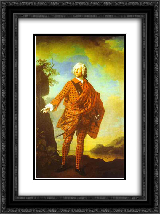 Norman The Red Man, 22nd Chief of MacLeod 18x24 Black Ornate Wood Framed Art Print Poster with Double Matting by Ramsay, Allan