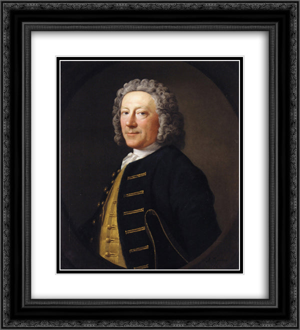 Portrait of a Naval Officer 20x22 Black Ornate Wood Framed Art Print Poster with Double Matting by Ramsay, Allan