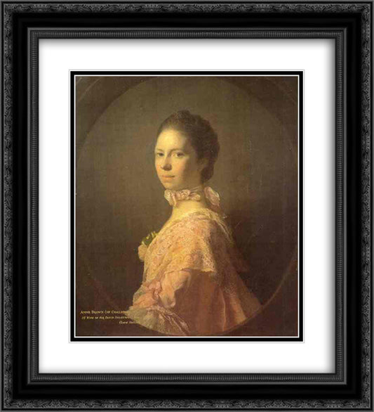 Portrait of Anne Brown 20x22 Black Ornate Wood Framed Art Print Poster with Double Matting by Ramsay, Allan