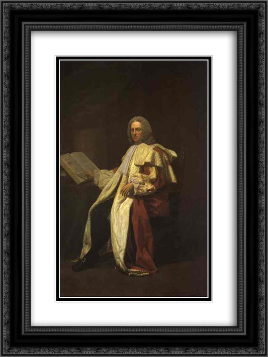 Portrait of Archibald Campbell, 3rd Duke of Argyll 18x24 Black Ornate Wood Framed Art Print Poster with Double Matting by Ramsay, Allan