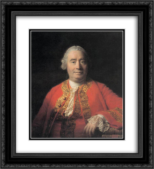 Portrait of David Hume 20x22 Black Ornate Wood Framed Art Print Poster with Double Matting by Ramsay, Allan