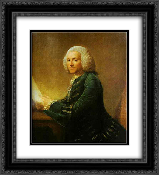 Portrait of Dr.William Hunter 20x22 Black Ornate Wood Framed Art Print Poster with Double Matting by Ramsay, Allan