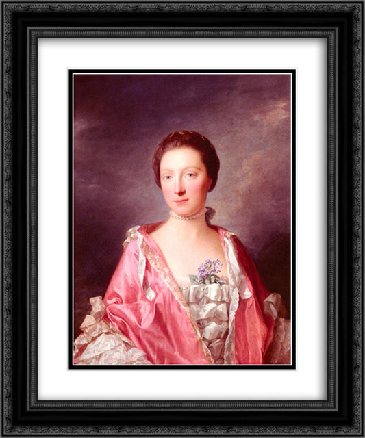 Portrait Of Elizabeth Gunning, Duchess Of Argyll 20x24 Black Ornate Wood Framed Art Print Poster with Double Matting by Ramsay, Allan