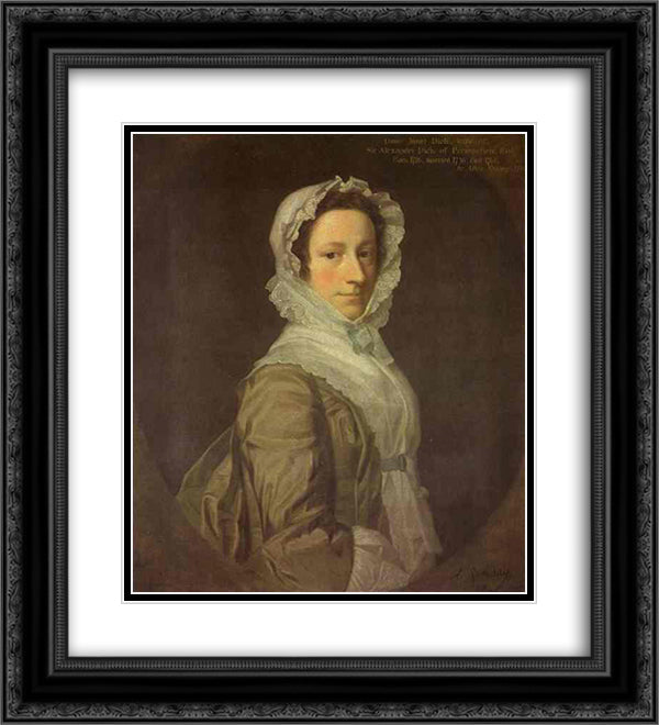 Portrait of Janet Dick 20x22 Black Ornate Wood Framed Art Print Poster with Double Matting by Ramsay, Allan